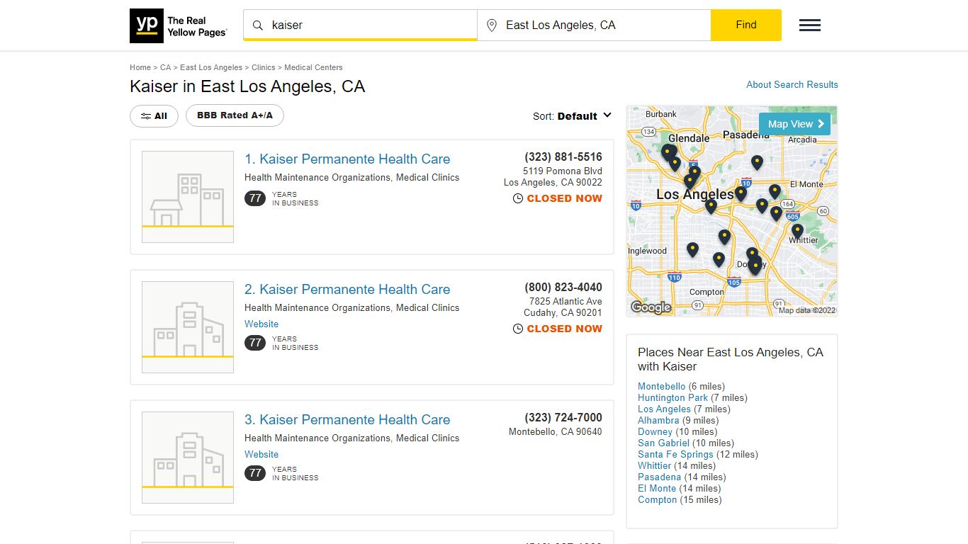 Kaiser Locations & Hours Near East Los Angeles, CA - YP.com - Yellow Pages